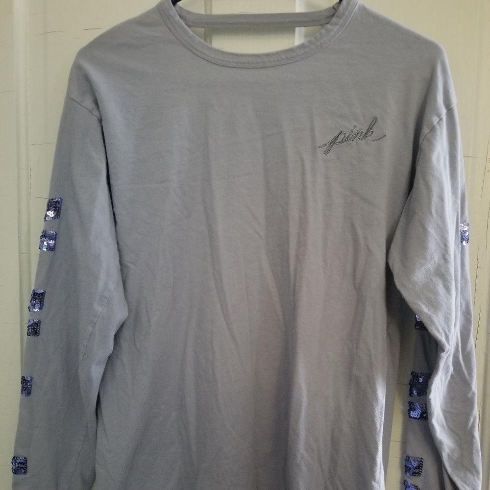 PINK Long Sleeve Open Back Tshirt